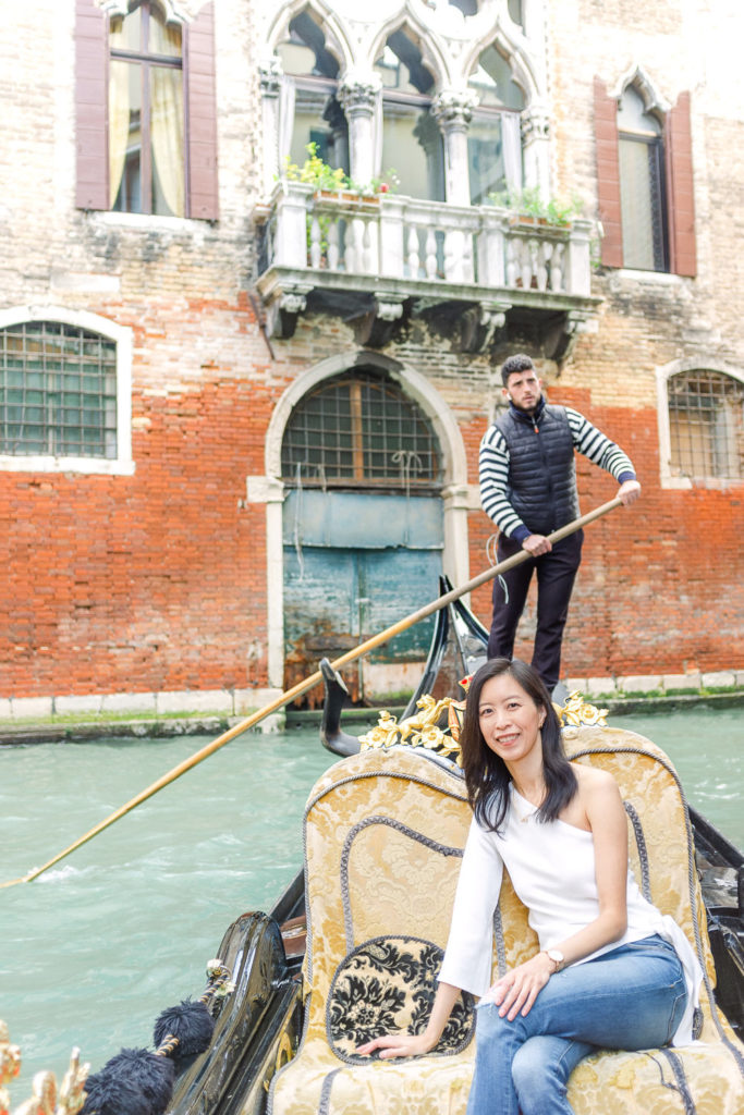 Gondola ride along the Grand Canal in Venice, Italy