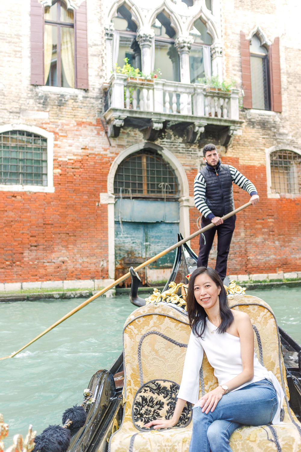 Gondola ride along the Grand Canal in Venice, Italy