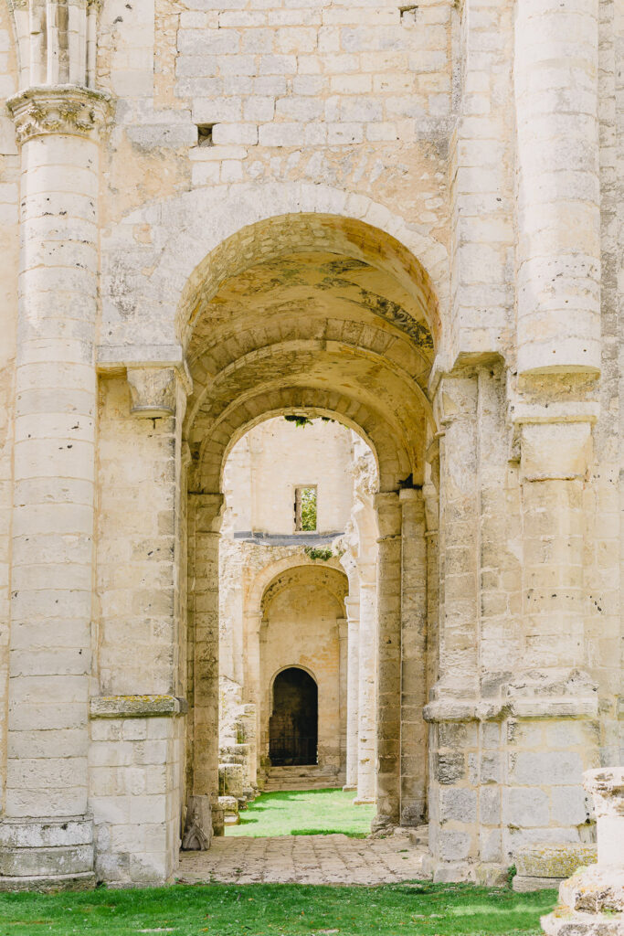 Arched Passageway in Jumieges Abbey in Normandy France