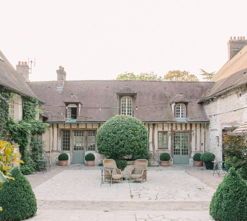 Courtyard of La Dime de Giverny hotel in Monet's hometown