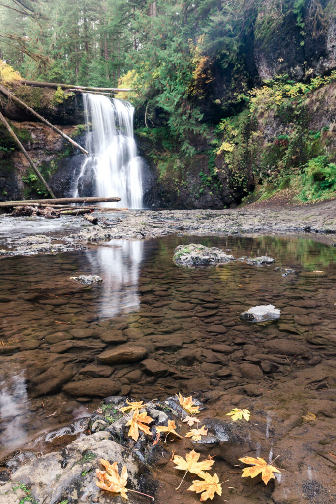 The Upper North Falls Waterfall of the Trail of Ten Falls in Silver Lakes State Park in Oregon