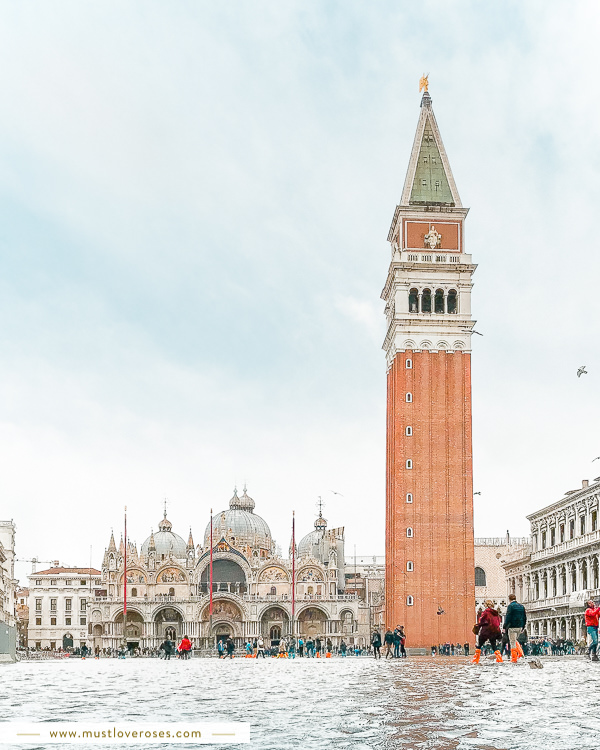 Flooding in St Mark's Square in Venice, Italy